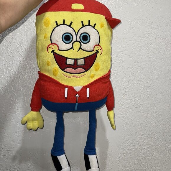 RARE 28" Gangster Spongebob Squarepants Plush Red Hat Official Nickelodeon 2012 - Picture 1 of 4